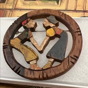 Rustic Brown and Multicolor Wooden pin